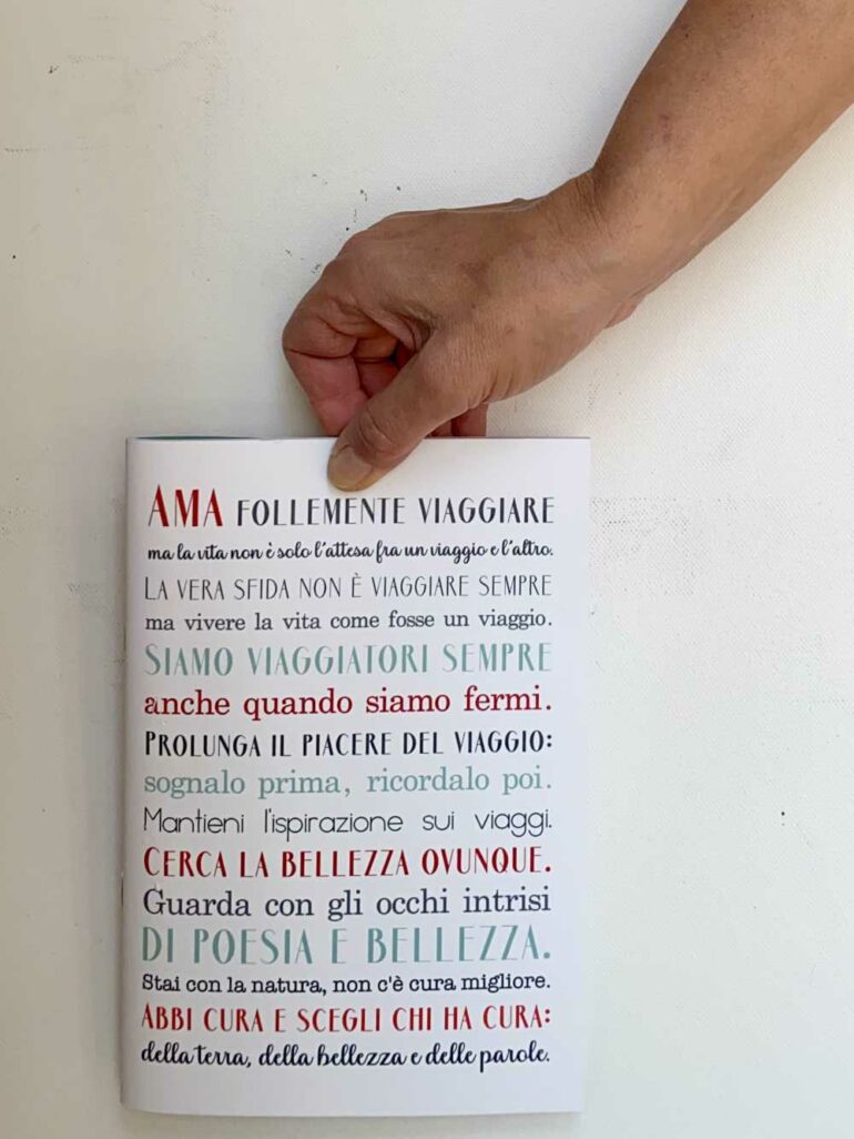 quaderno manifesto dei viaggiatori, regalo per chi ama viaggiare